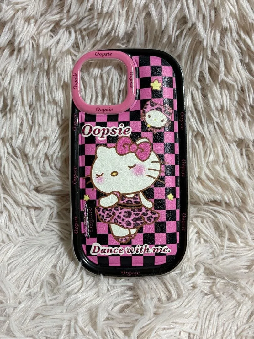 ハローキティ iPhoneケース ピンク チェック