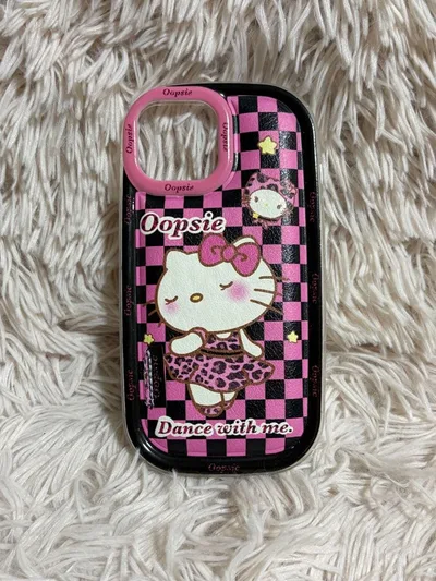 ハローキティ iPhoneケース ピンク チェック