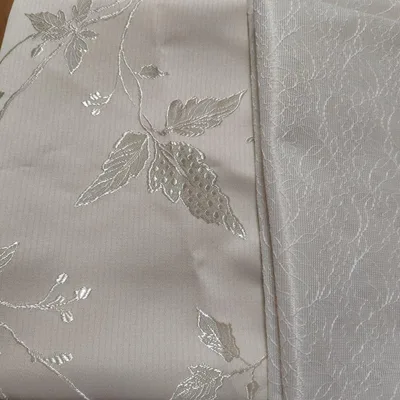 オフホワイト系 花柄刺繍生地 2点セット