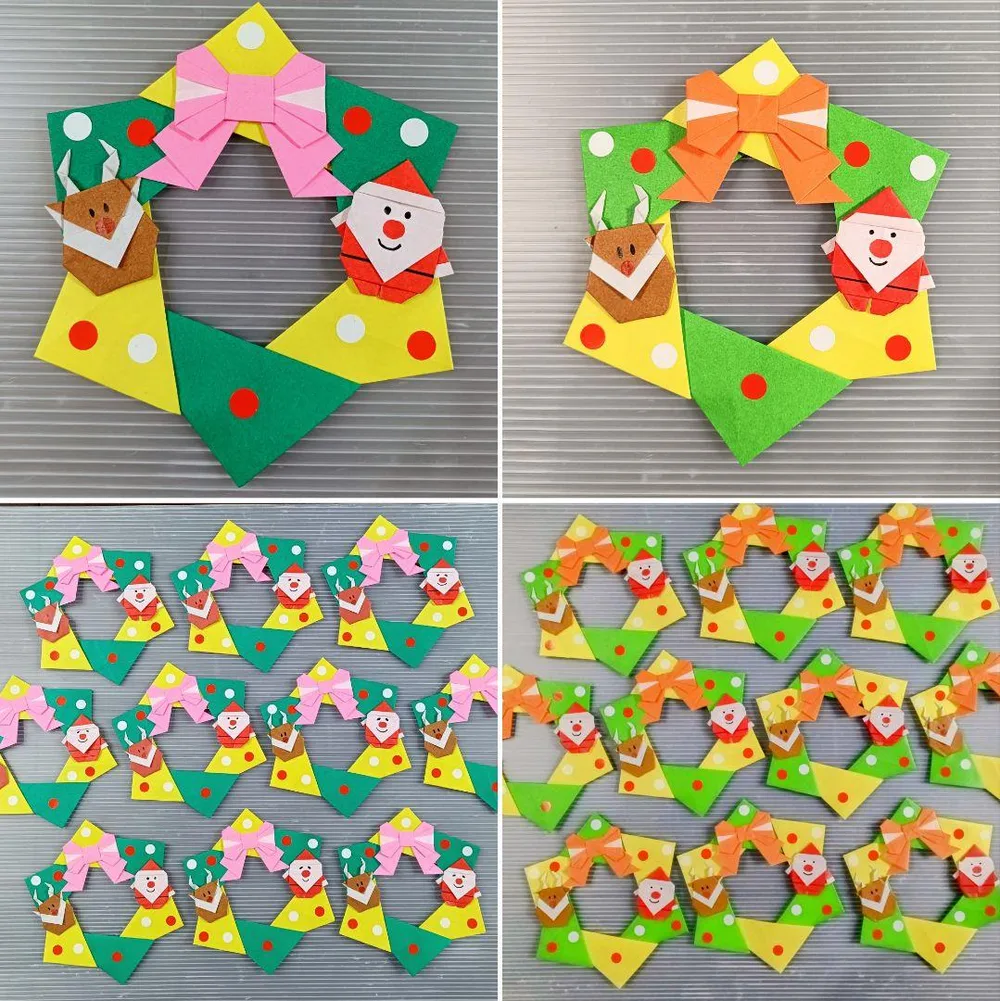 折り紙 クリスマス リース 20個 ハンドメイド