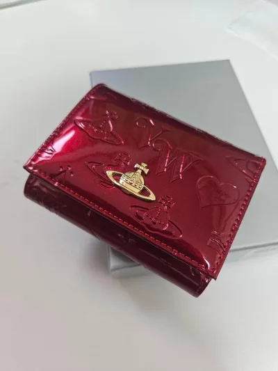 新品未使用 Vivienne Westwood 三つ折り財布 レッド 金マーク