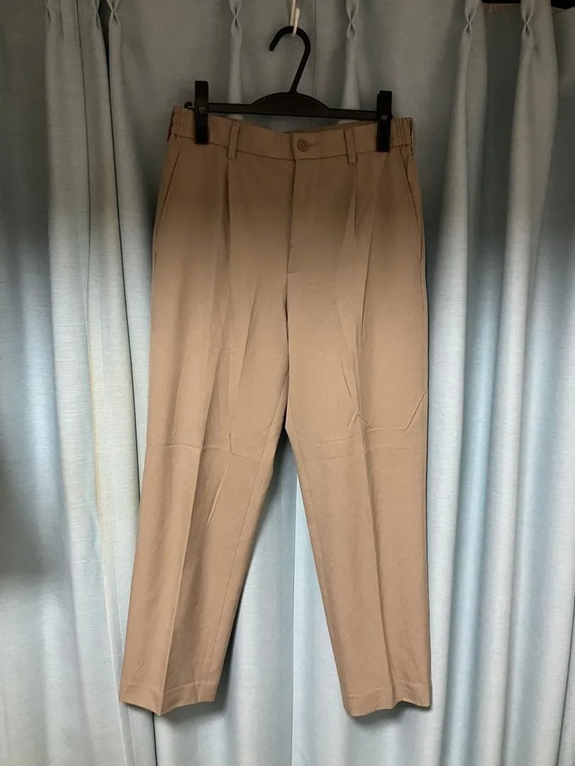 UNIQLO タックワイドパンツ ベージュ S