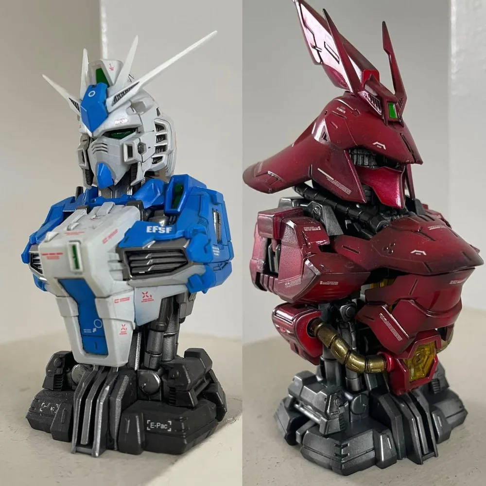 MS Mechanical Bust ν Gundam Sazabi ลงสีเต็มตัว