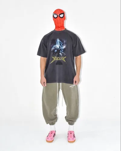 XLジャックポットマーケット ヴィンテージグラフィックTシャツ パープルブラック