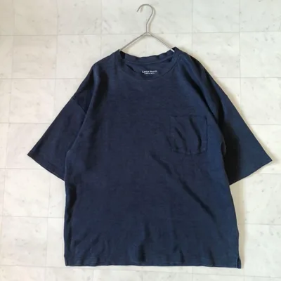 ビーミングバイビームス リネン混ポンチTシャツ 紺 ネイビー半袖M