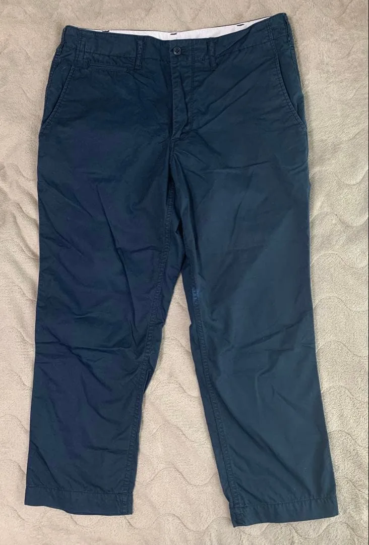 無印良品 コットン クロップドパンツ ネイビー M