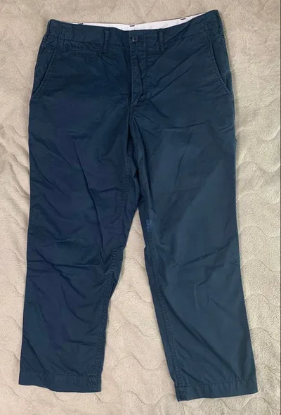 無印良品 コットン クロップドパンツ ネイビー M