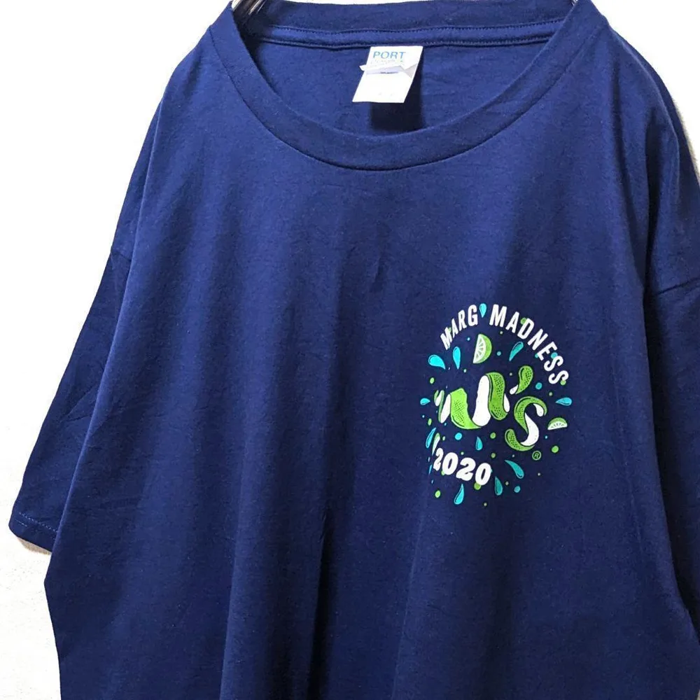 ポート&カンパニー マージマッドネスロゴ Tシャツネイビー紺色L古着