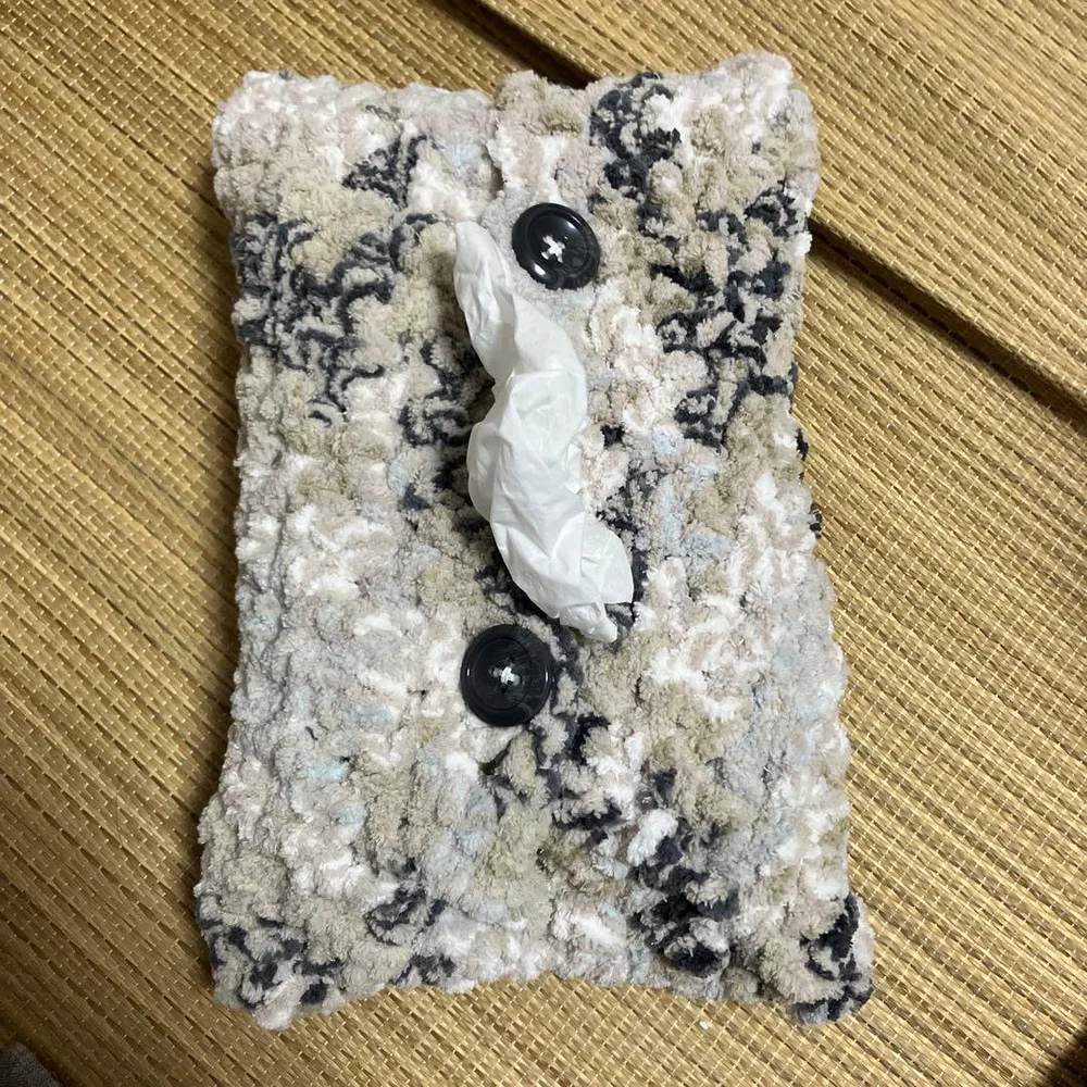 ハンドメイド ニット ティッシュケース カバー