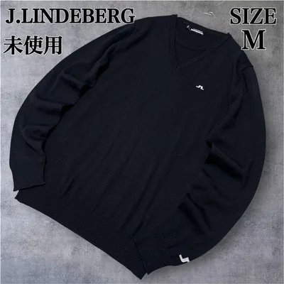未使用品✨ J.LINDEBERG ジェイリンドバーグ Vネックニット 黒 M