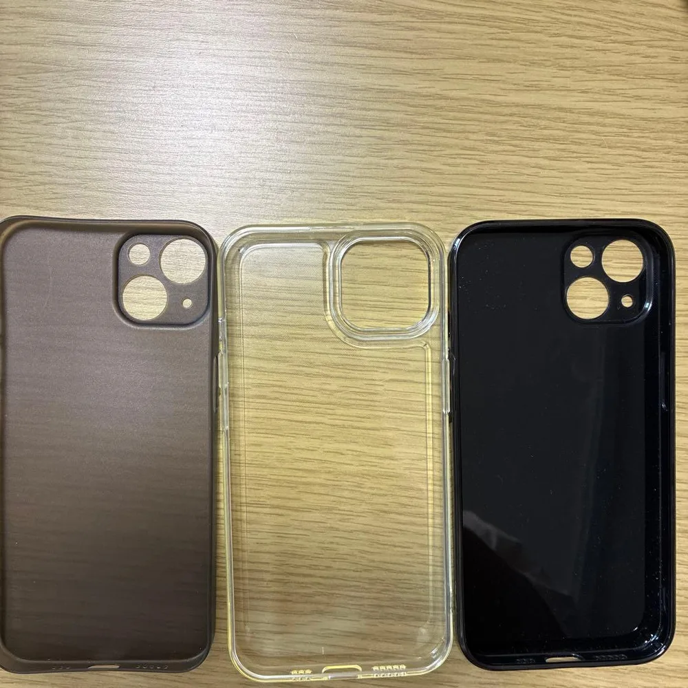iPhone13と14用ケース 3点セット(クリア・ブラック・ブラウンまとめ売り