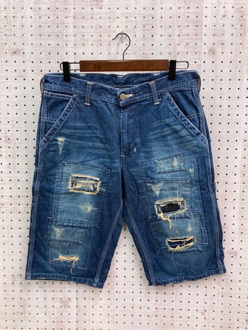 Lee リー パッチワーク デニム ショートパンツ ダメージ・ヴィンテージ加工