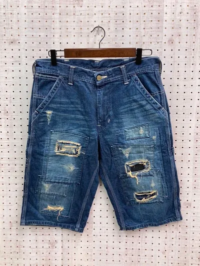 Lee リー パッチワーク デニム ショートパンツ ダメージ・ヴィンテージ加工