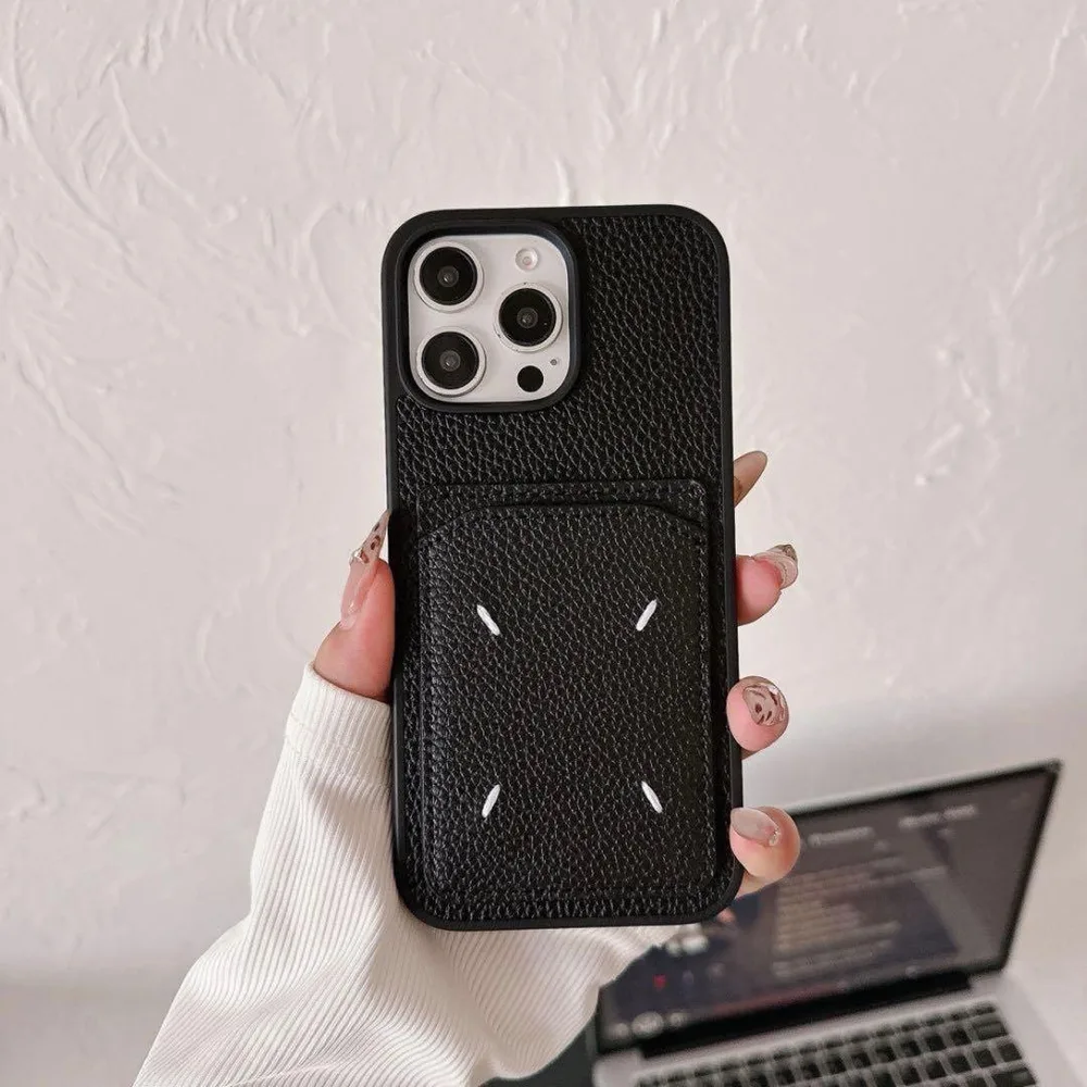 iPhone14 ケース case 刺繍 ポケット付き