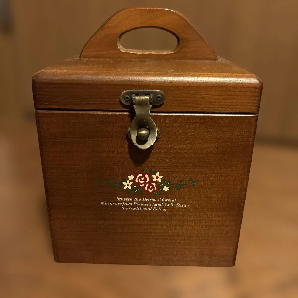 木製 コスメボックス 鏡付き メイクボックス
