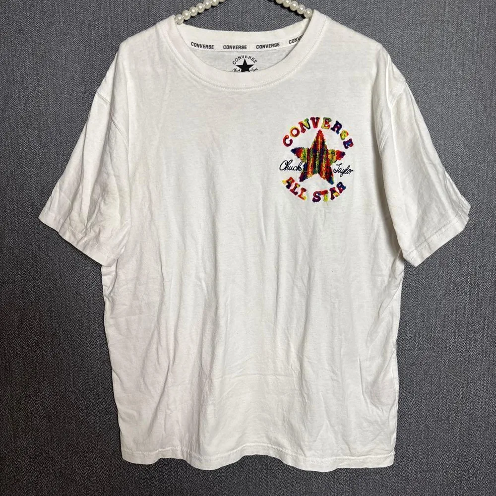 CONVERSE コンバース ALL STAR カラフル刺繍 半袖Tシャツ M