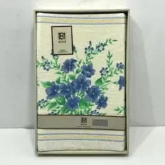 ≪訳あり・未使用≫ タオルシーツ 綿100% ブルー 花柄 シングル相当 日本製