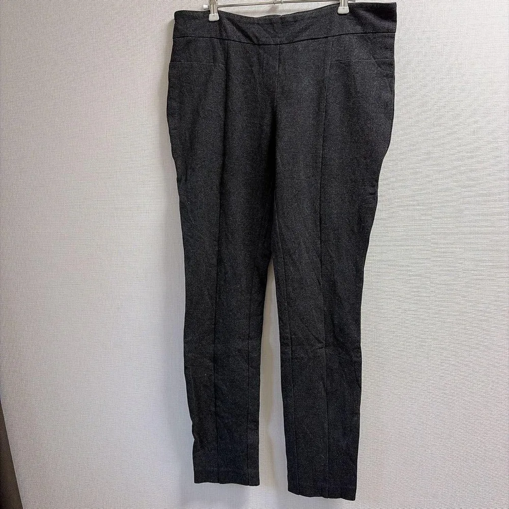 ヒラリーラドリー パンツ テーパード 無地 L 灰色 レーヨン オフィス
