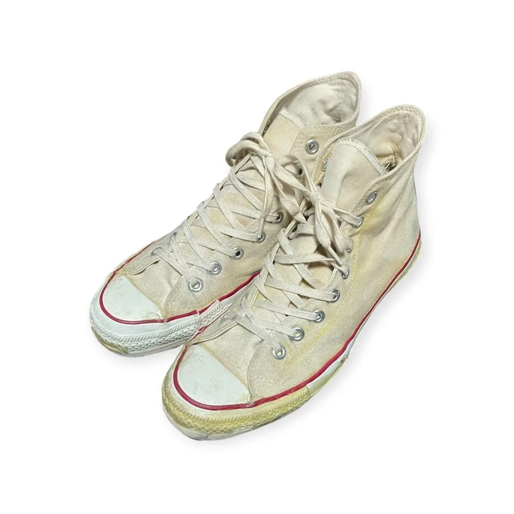 80s USA製 コンバース オールスター ハイカット 生成り8.5ヴィンテージ