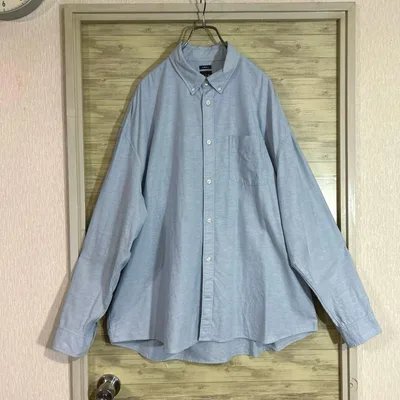【銘品GAP】The BIG Shirt オックスフォードBDシャツXLブルー