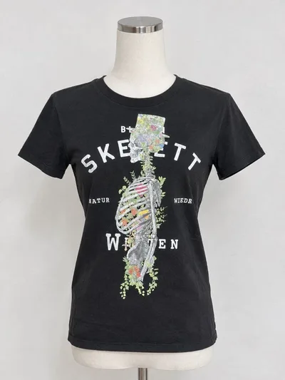 グラニフ ボタニカルスカル Tシャツ S