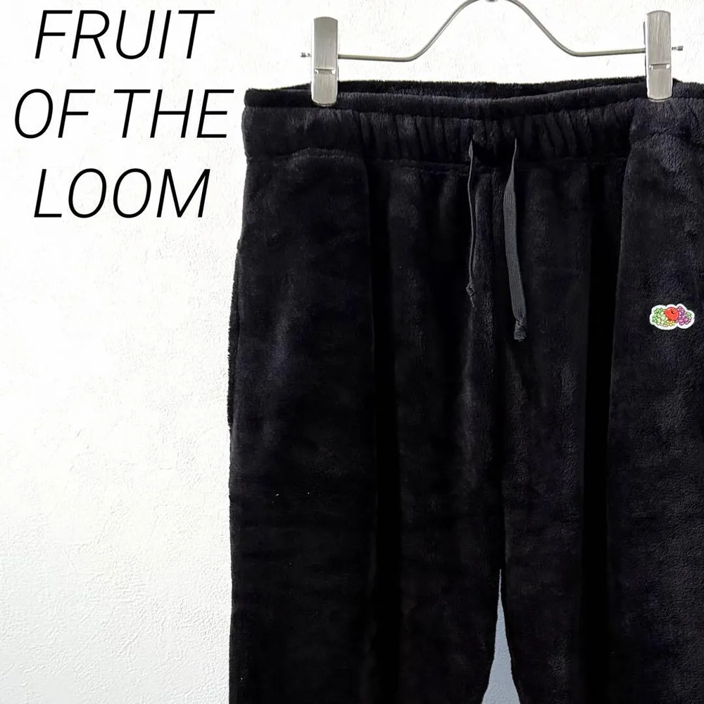【美品】FRUIT OF THE LOOM ボアルームウェア ロゴ刺繍 ポケット