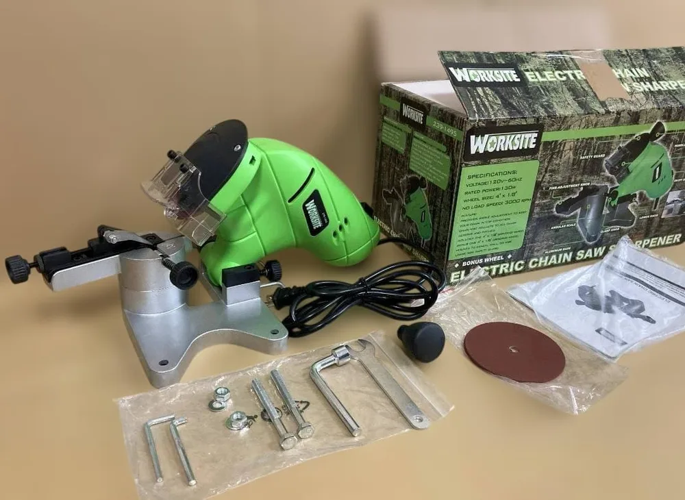 新品未使用 WORKSITE 電動チェーンソー研磨目立て機 付属品一式
