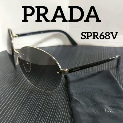 PRADA SPR68V 大型ラウンドハーフリムレンズサングラス 度無し