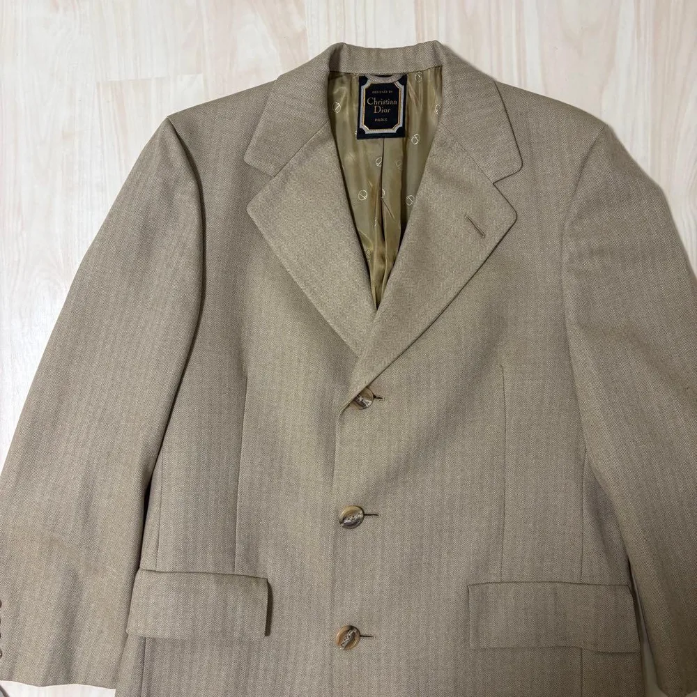 70~80s Christian Dior チェスターコート ヘリンボーン