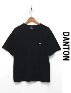 G605 DANTON ダントン 半袖Tシャツ 黒染め カットソー ロゴ 38