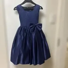 キッズドレス ネイビー リボン付き