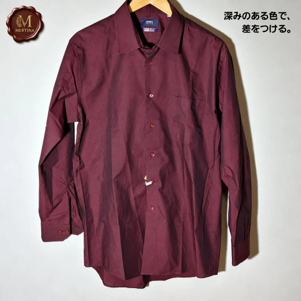PERSON'S FOR MEN 長袖シャツ ボルドー