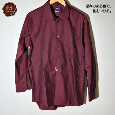 PERSON'S FOR MEN 長袖シャツ ボルドー