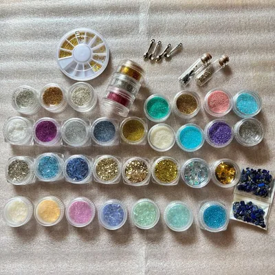 ネイルパーツセット レジン ラメ ホログラム 天然石風