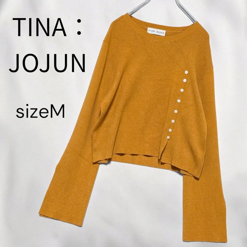 【美品】TINA:JOJUN M サイドボタンニットトップス マスタード 長袖