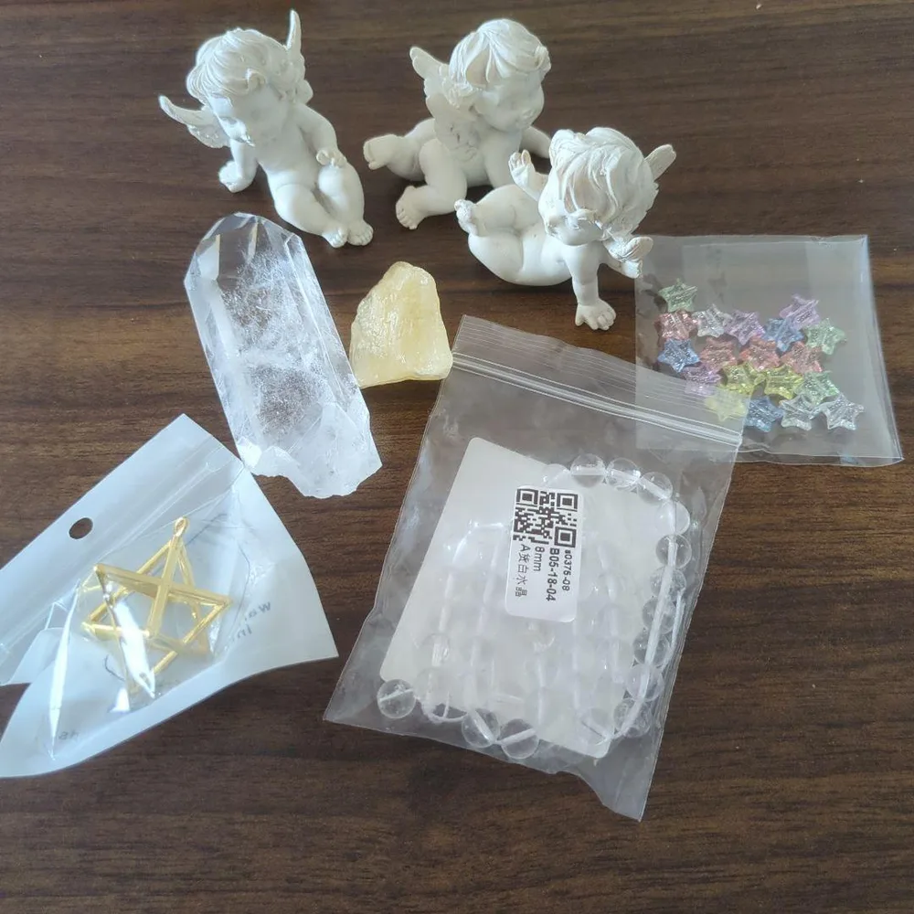 〚ลดราคา〛ชิ้นส่วนนางฟ้าหินพลัง Merkaba ขายจำนวนมาก〛สำหรับงานสร้างสรรค์ที่ทำด้วยมือ ฯลฯ