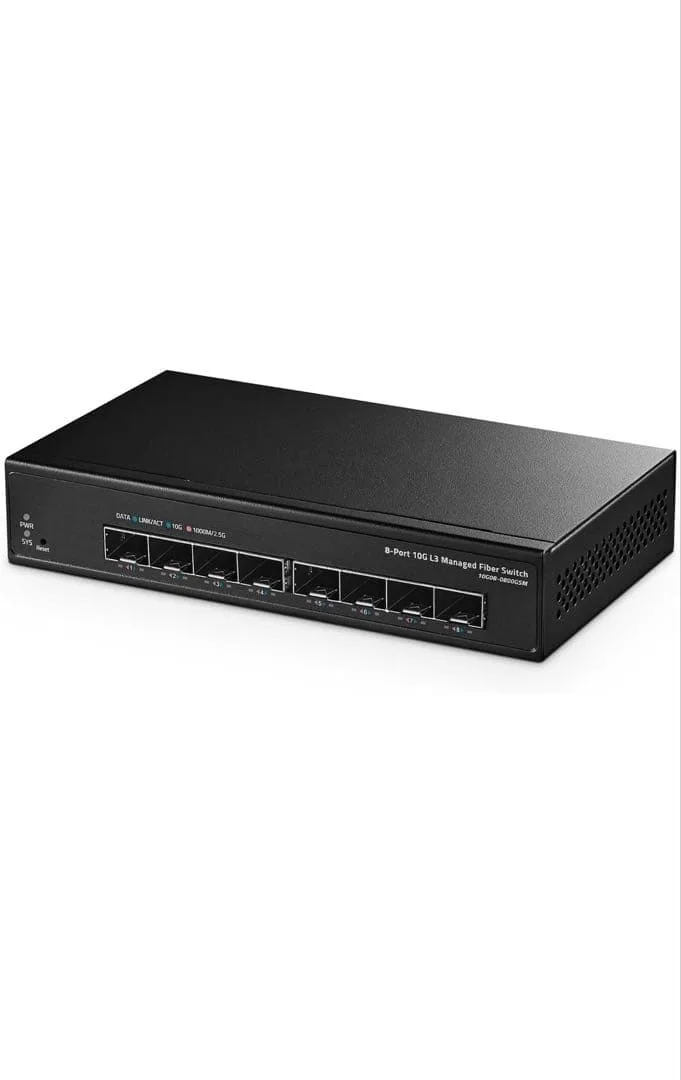 Binardat 8ポート 10ギガビット SFP+ マネージドスイッチ