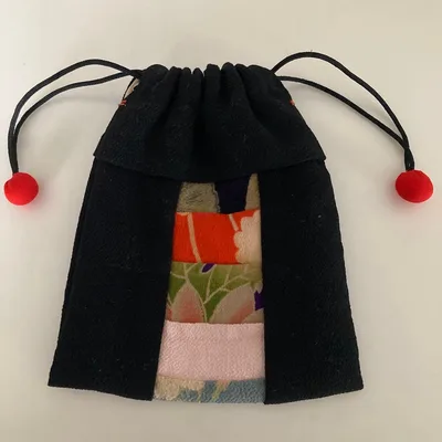 ハンドメイド 巾着袋 正絹 着物リメイク