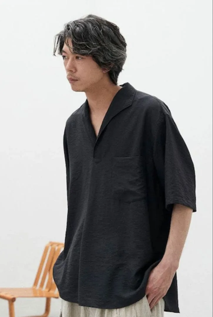 LIDNM リドム RAYON WASHER SKIPPER SHIRT