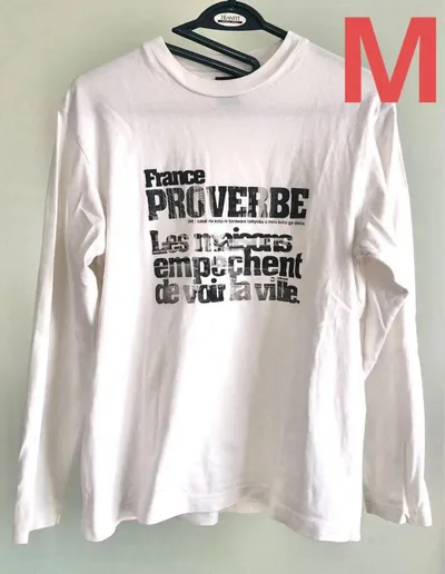 長袖Tシャツ Mサイズ 綿100% 白 ロンT 英字ロゴ 英字プリント バックプ