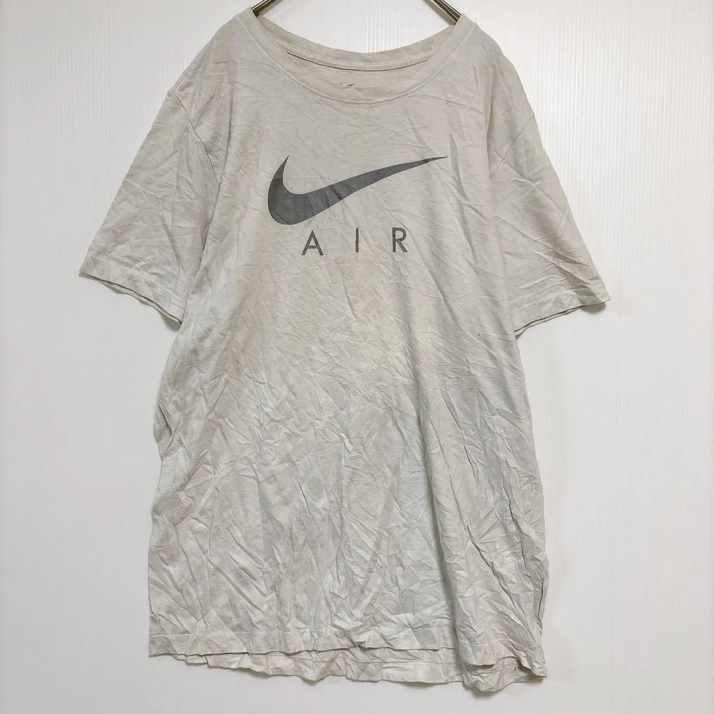 ナイキ エア ロゴ Tシャツ クルーネック 半袖 L 灰 綿 カジュアル