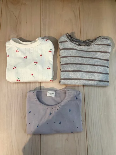 ベビー 長袖 トップス 3枚セット 70cm 女の子 90cm 長袖 カットソー