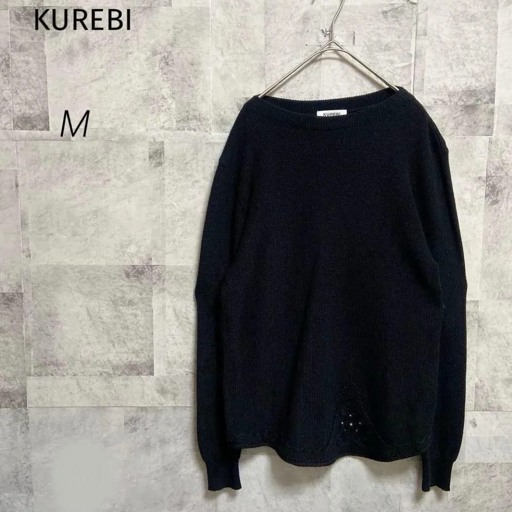 美品 KUREBI クレビ【M】長袖ニット セーター ブラック レトロ 上品