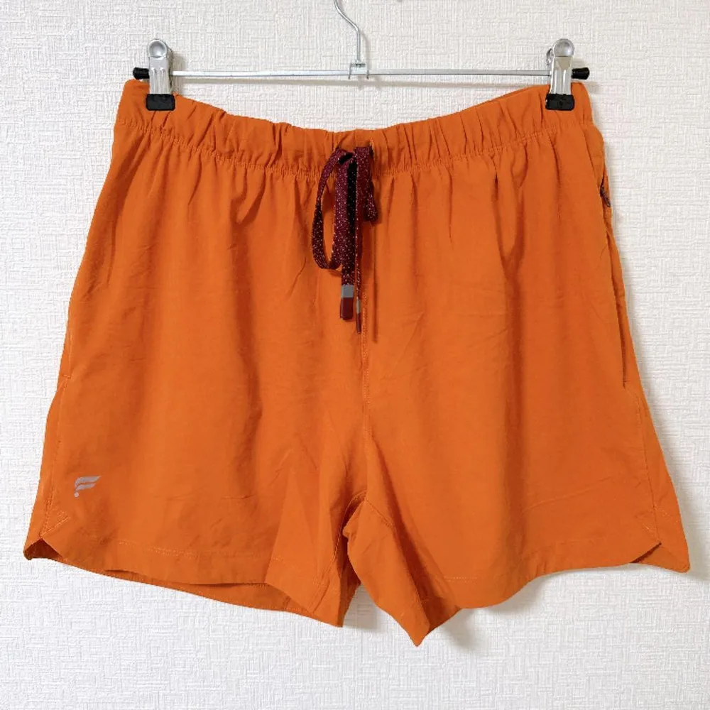 ファブレティックス ショートパンツ ワイド 無地 L 橙 ナイロン ランニング