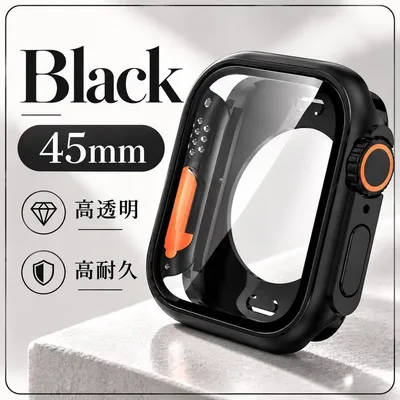 Apple Watch ケース 45mm ブラック フルカバー 全面保護 耐衝撃