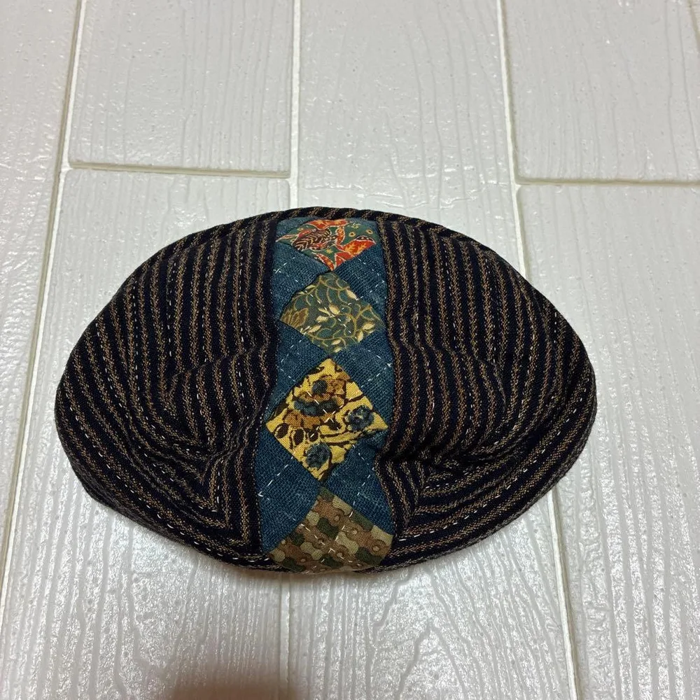 ハンドメイド 藍染調 パッチワーク ポーチ 手作り