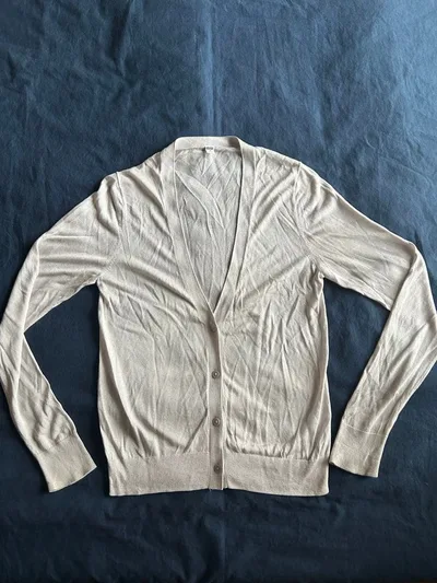 UNIQLO ユニクロ シアー Vネックカーディガン M グレージュ薄手