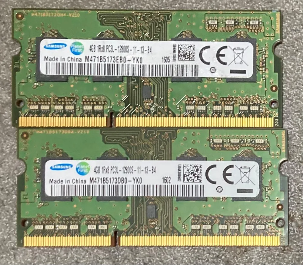 SAMSUNG PC3L-12800S 4GB ノートPCメモリー 4GB 2枚