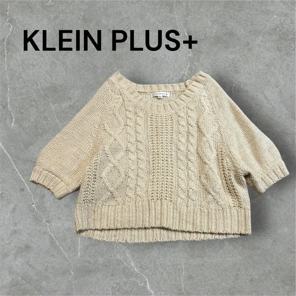 KLEIN PLUS+ クランプリュス ケーブルニット 半袖 重ね着 ゆったり