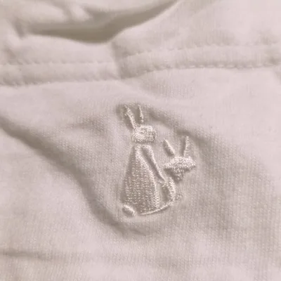 #FR2/エフアールツー オールホワイト うさぎ刺繍 Tシャツ L 丈72